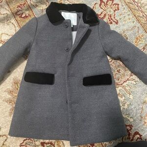 New- Edgehill Collection Gray Pea Coat with Black Details